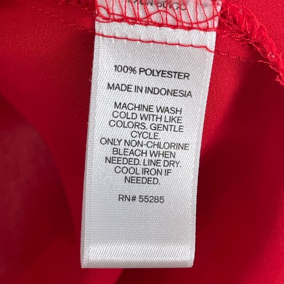 Express The Portofino Shirt Womens XS Red Button Up Roll Tab Sleeve Blouse - Picture 4 of 7